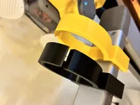 Turned around so that the opening is in front