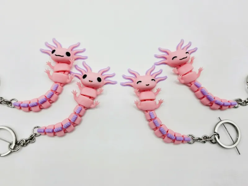 Mini Flexi Axolotl Keychain Collection