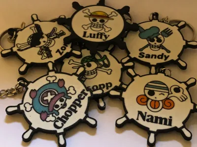 Pack of 6 Pirate Keychains - Multicolor Helm