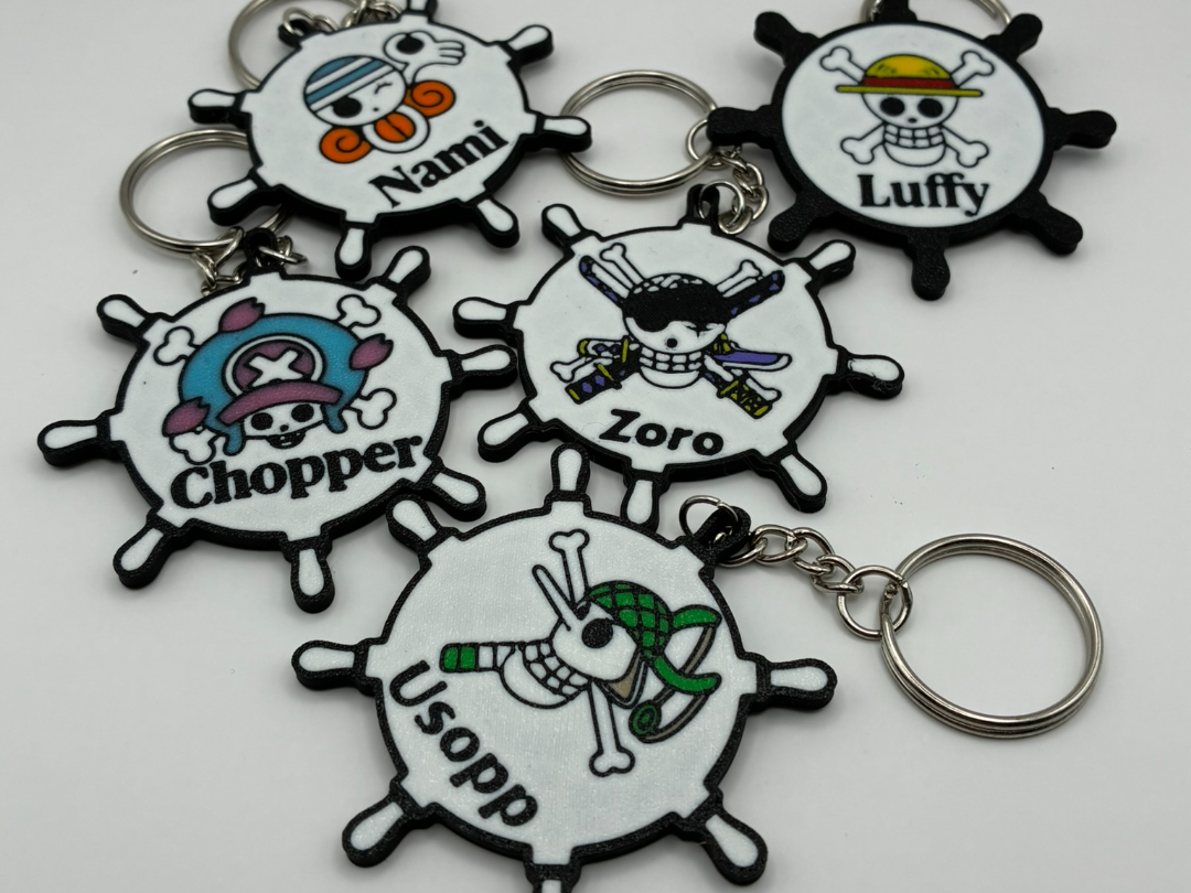 Pack de 6 Llaveros Piratas - Timón Multicolor