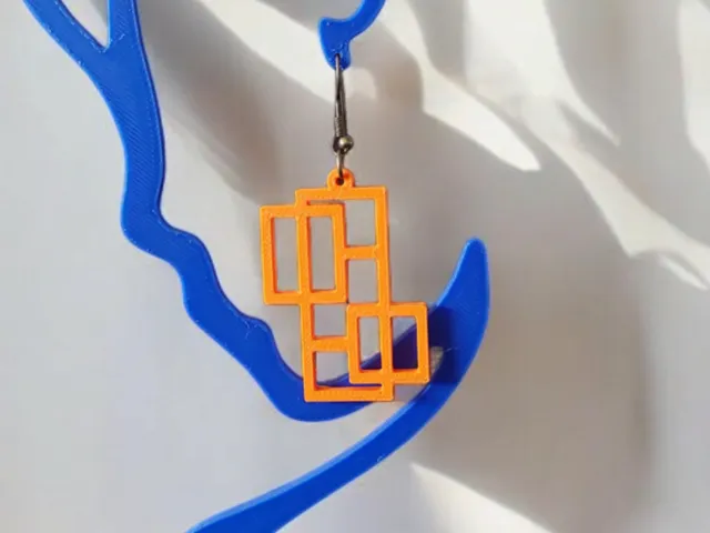 Geometric Multi-Rectangle Earrings