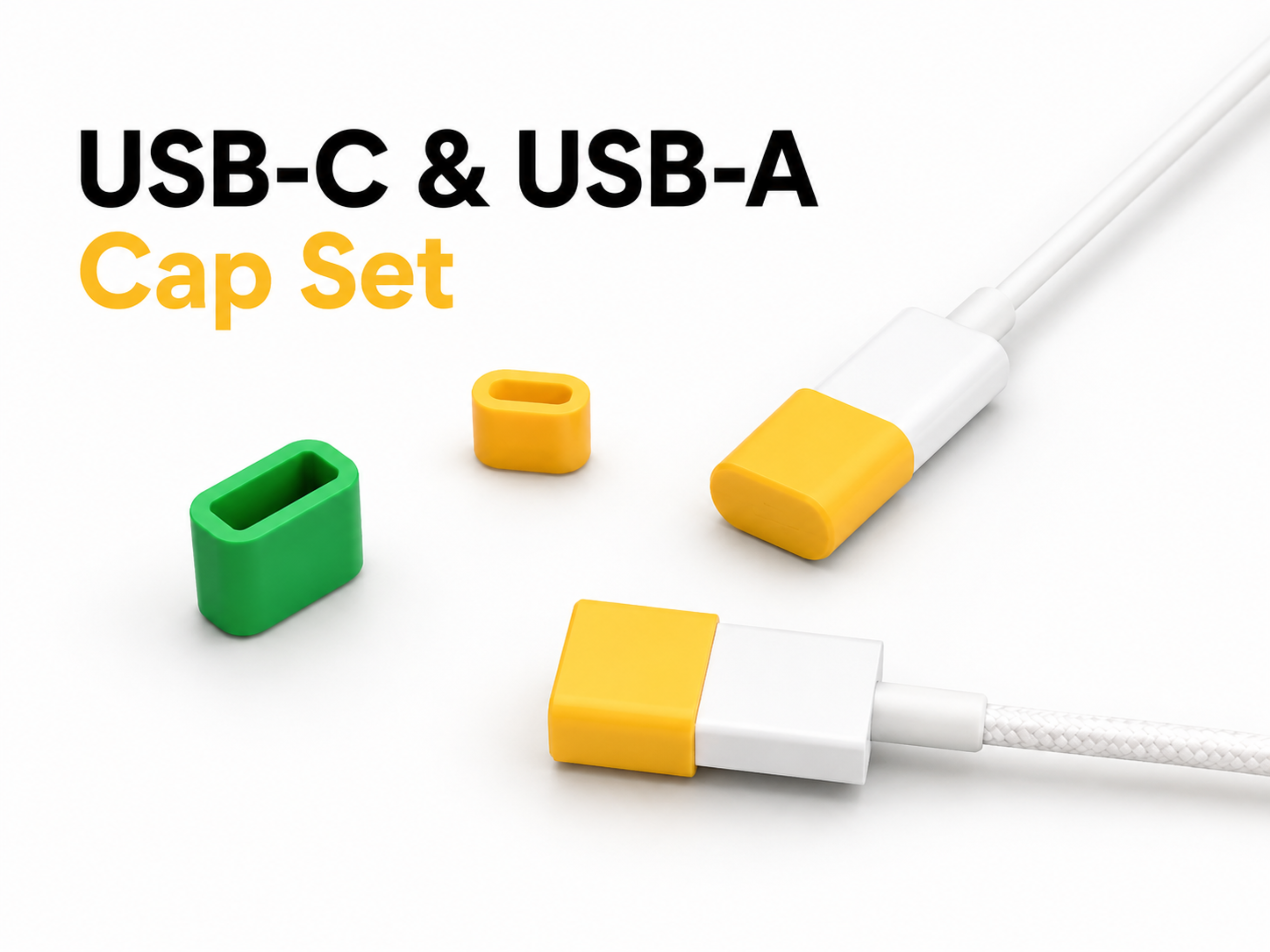 Miniatura 2 do modelo 3D USB-C & USB-A Cable Cap Set