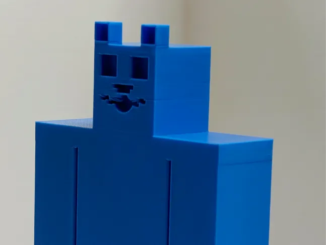 blue minecraft figurine