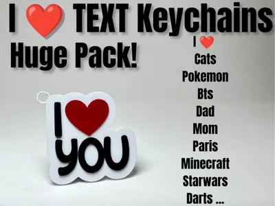Ultimativ "I  [TEXT]" Keychains – Huge Pack!