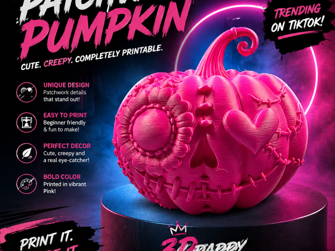 Pink Patchwork Pumpkin - 1