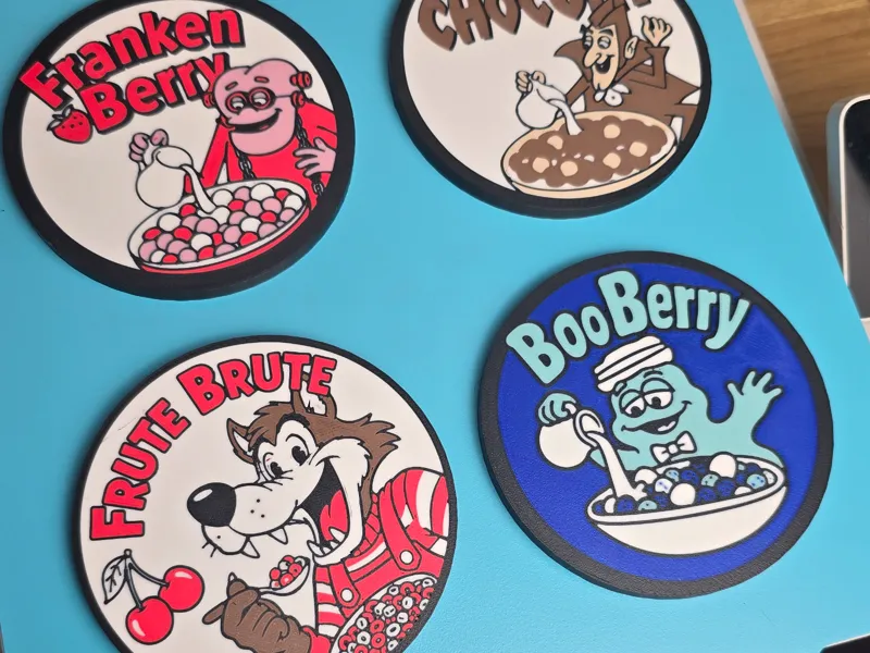 Retro Monster Cereal Coasters 70s 80s Cartoons