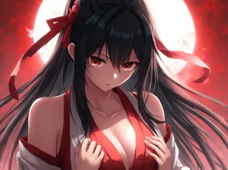 Anime Girl Samurai (Ledlampa bakom tavlan)