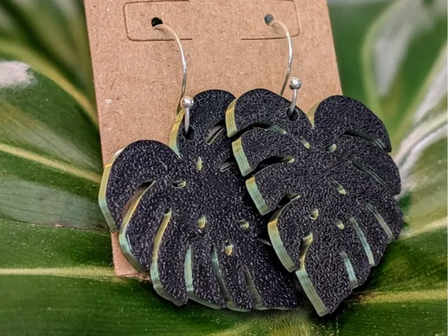 Monstera Leaf Earrings