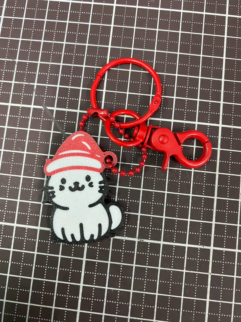 #3 Christmas cat key chain
