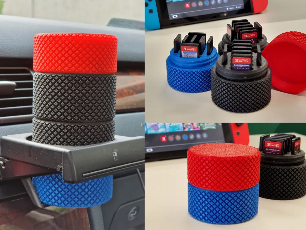 Nintendo Switch Cup Holder Cartridge Case System by MakerWorld