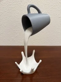 Bottom-heavy; stands upright without saucer