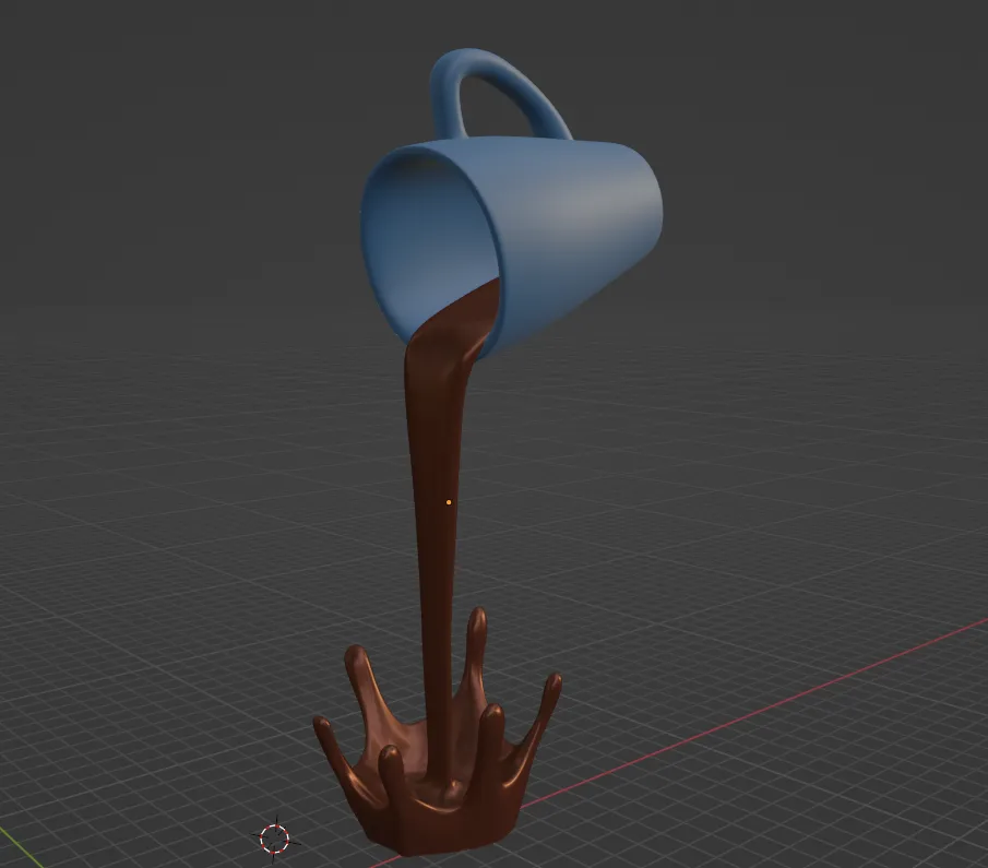 Floating coffee cup sculpture view 4