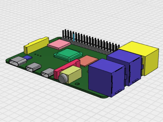 Raspberry Pi 4B CAD model