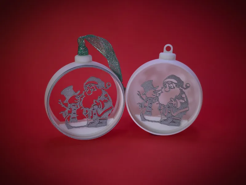 Christmas Bauble Santa Claus and Snowman