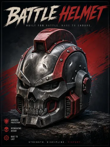 Pieza para disfraz o exhibición: Battle helmet — vista de referencia 2