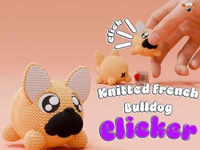 Knitted French Bulldog Fidget Clicker!