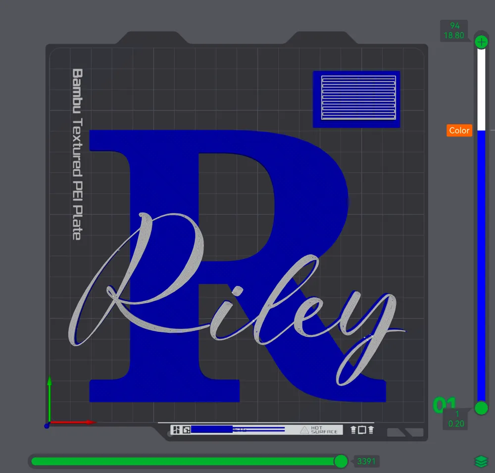Riley name ornament initial nameplate inscription by meetoo333 - MakerWorld