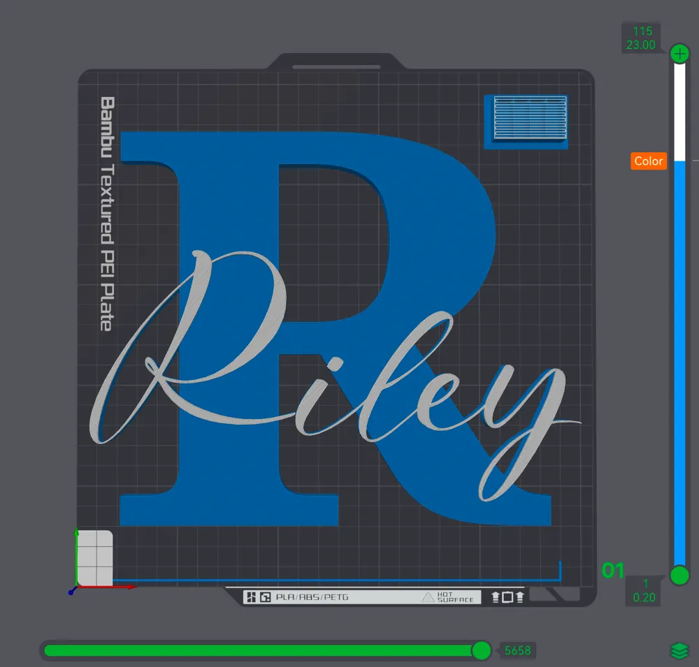 Certificate For Riley Riley name ornament initial nameplate inscription by meetoo333 - MakerWorld