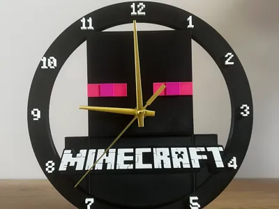 Minecraft Enderman Wall Clock