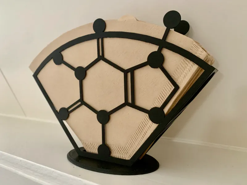Coffee Filter Holder Caffeine Molecule