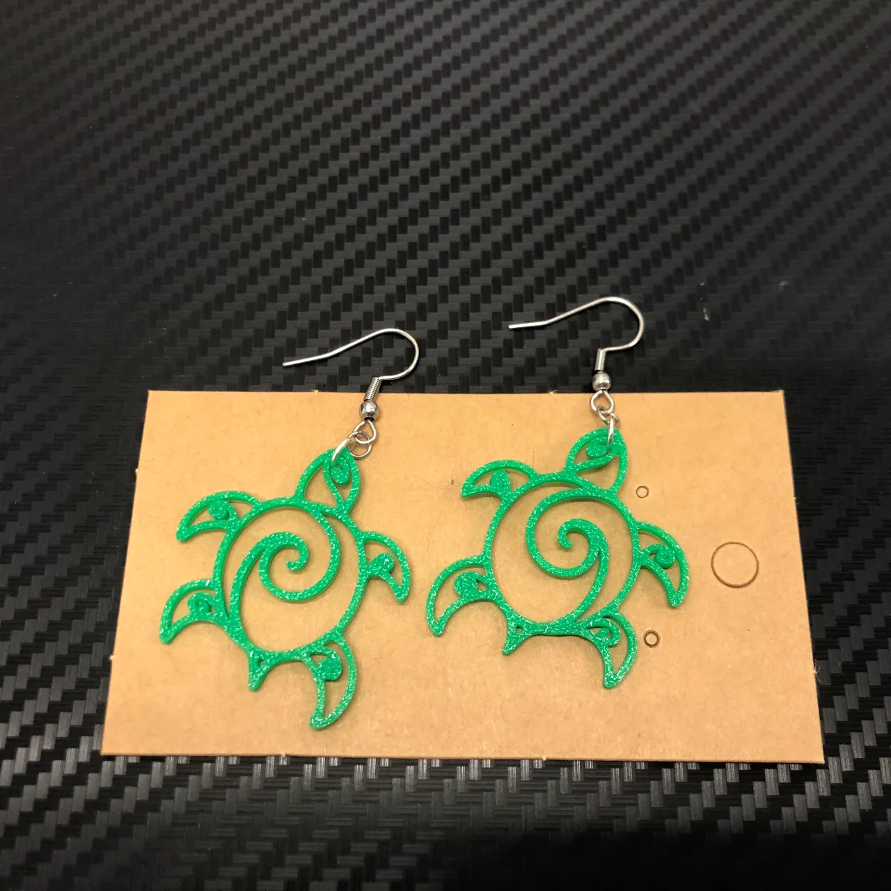 Sea turtle earrings, no AMS, 0.4 mm nozzle view 2
