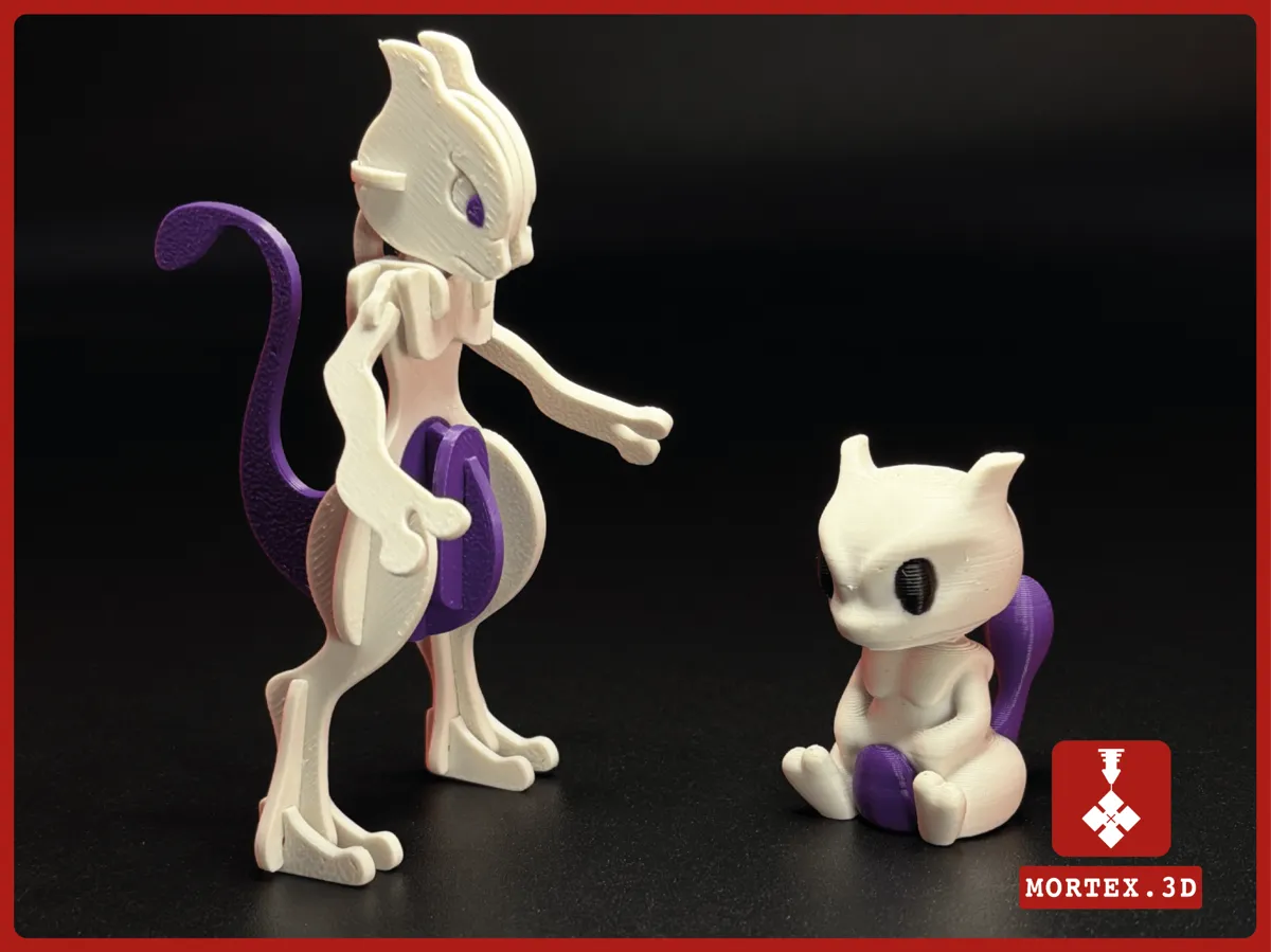 #150 Mewtwo Pokemon Mini figure - Free 3D Print Model - MakerWorld