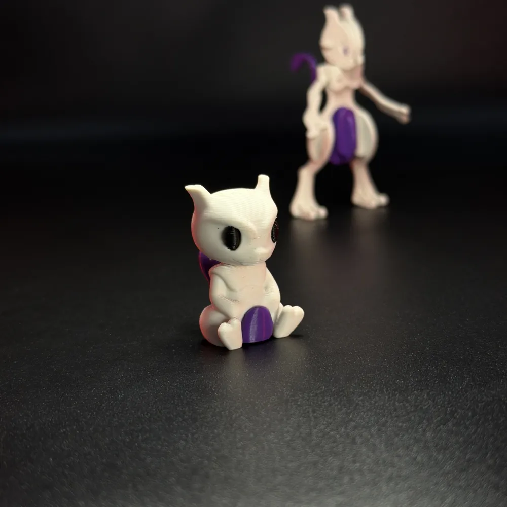 #150 Mewtwo Pokemon Mini figure - Free 3D Print Model - MakerWorld