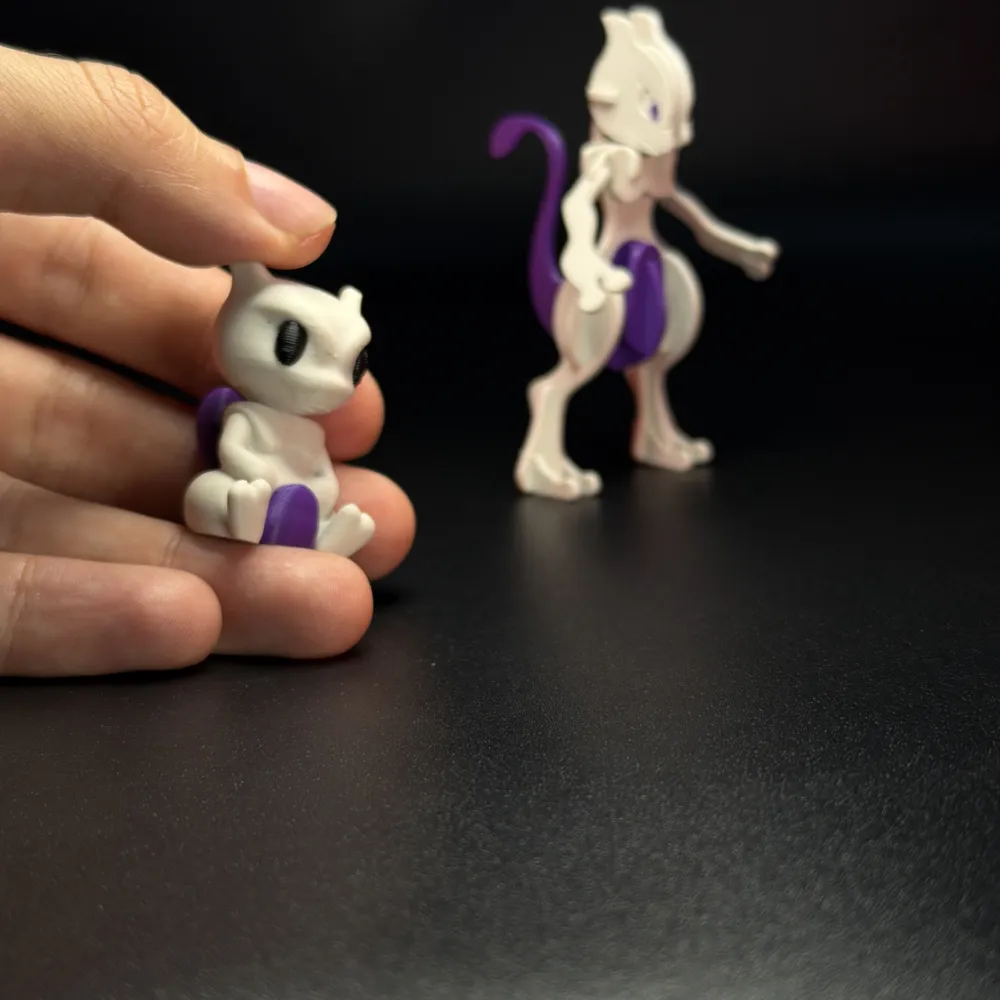 #150 Mewtwo Pokemon Mini figure - Free 3D Print Model - MakerWorld