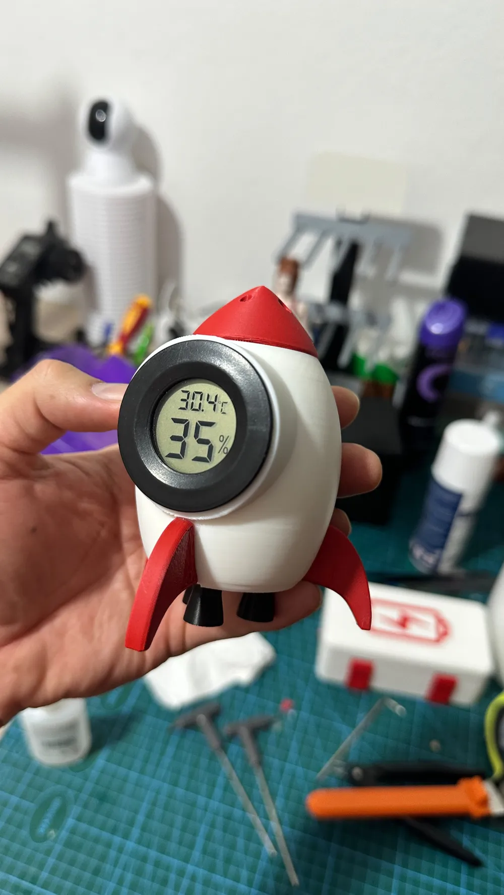 To Design Simple Rockets Rocket Hygrometer Stand - Free 3D Print Model - MakerWorld