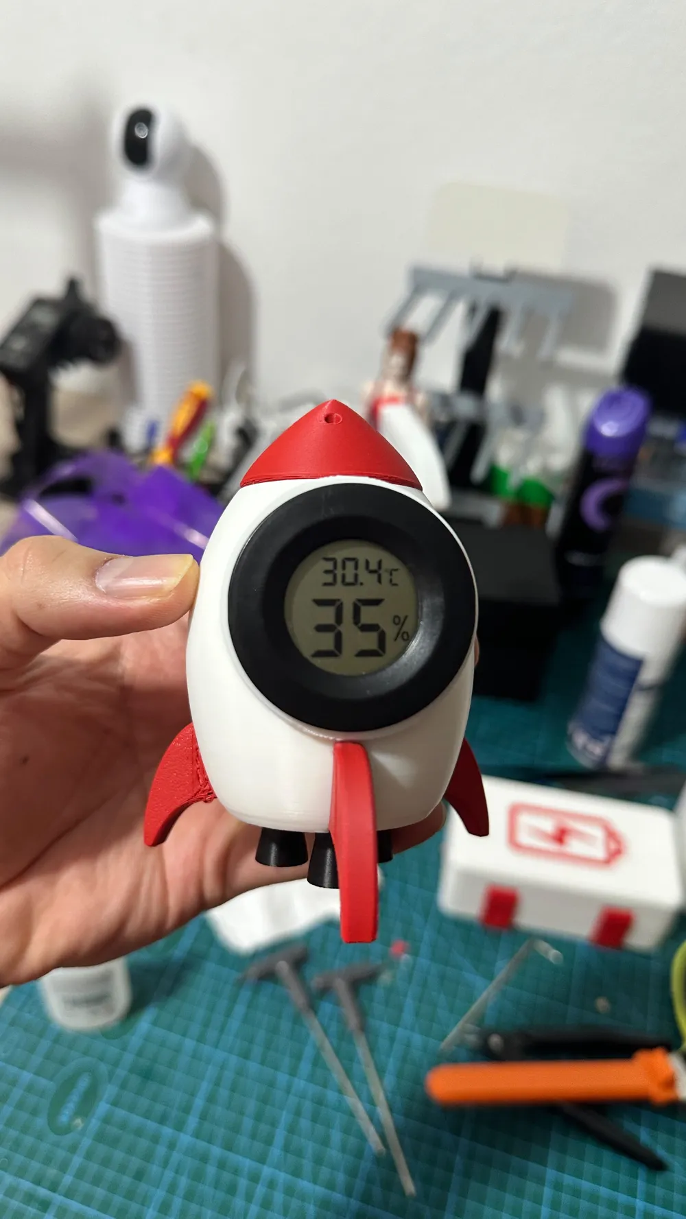 To Design Simple Rockets Rocket Hygrometer Stand - Free 3D Print Model - MakerWorld