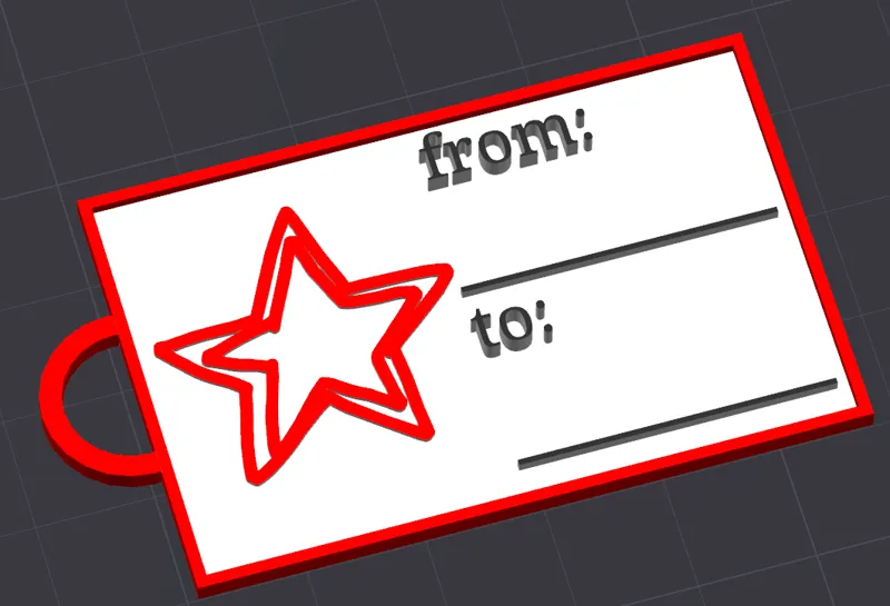 Gift Tag Drawn Star Christmas