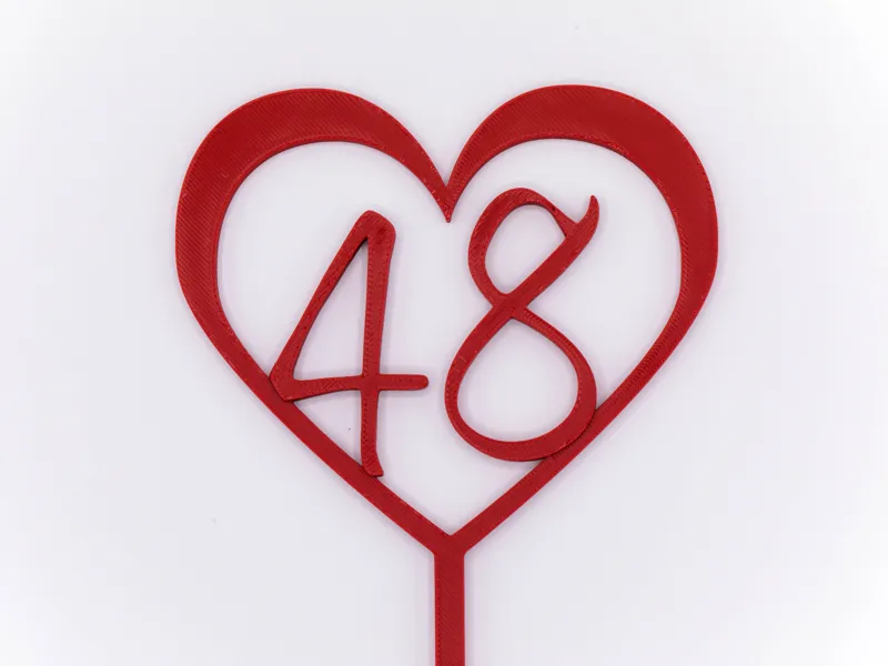 Heart Cake Topper “48”