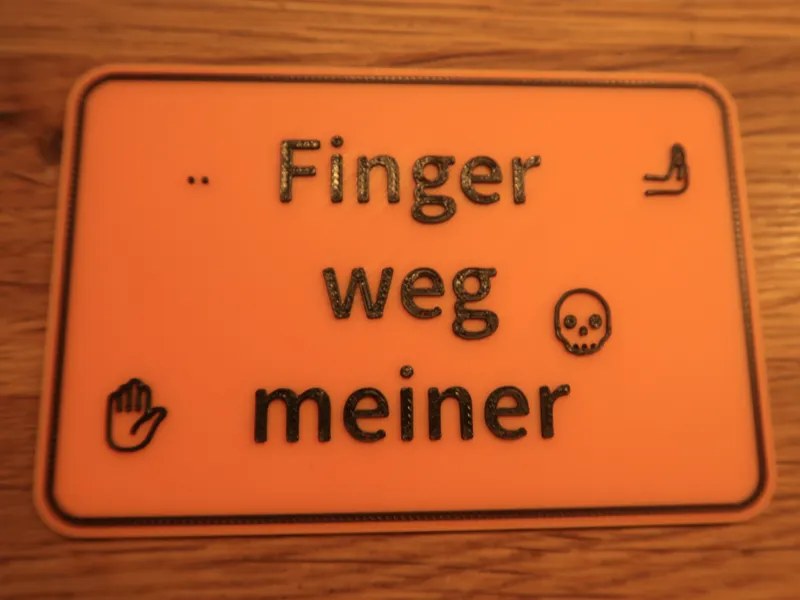 Finger weg Schild 