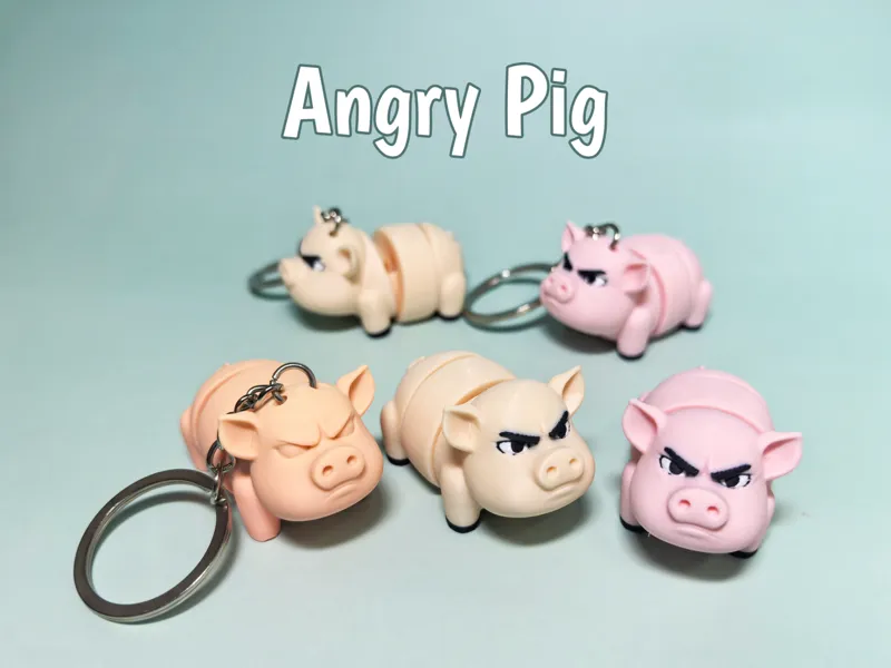 Angry pig with movable joints