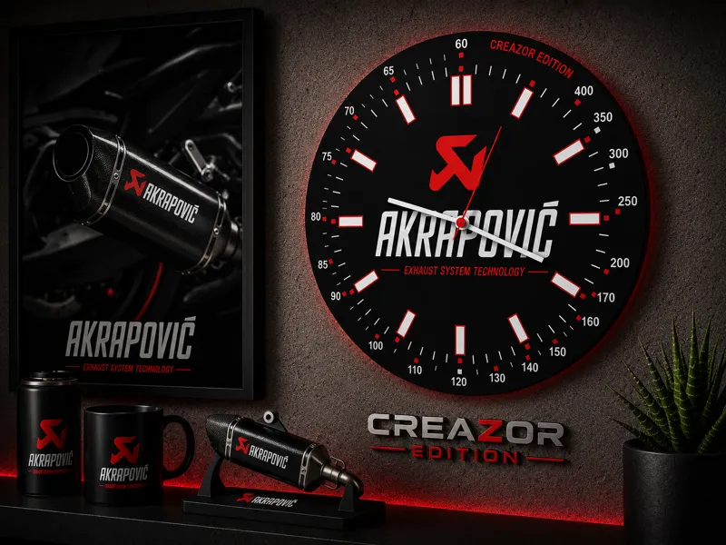 Horloge Murale Modulaire – Édition Akrapovič 