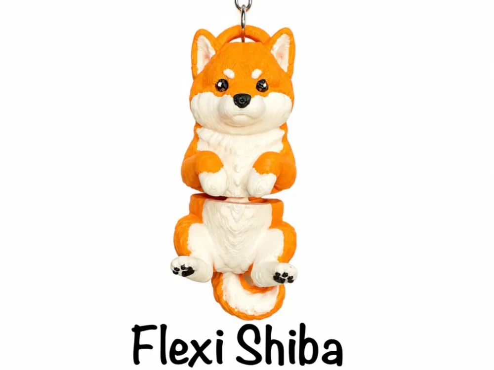 Llavero: Flexi Shiba Keychain. Referencia del modelo original.