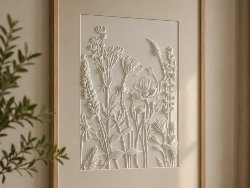 Wild Botanical Bas-Relief Wall Art