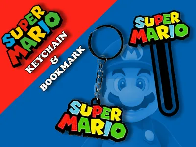SUPER MARIO - Keychain & Bookmark