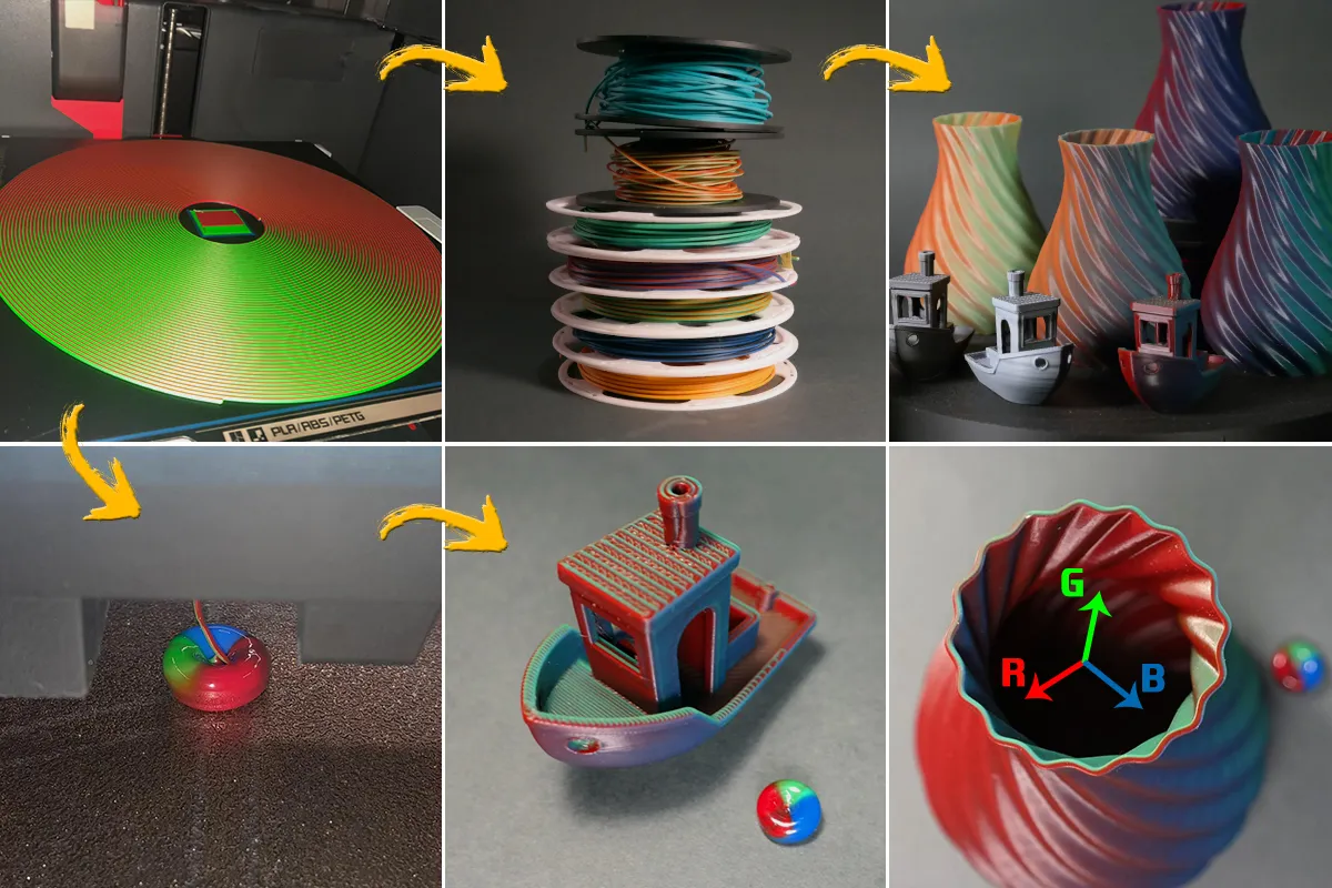 Multi Color Filament - 80g 4/3/2-Colors and Mixer view 3