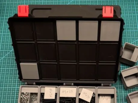 Snap-in lids and bins for “Storage Box Gridfinity”