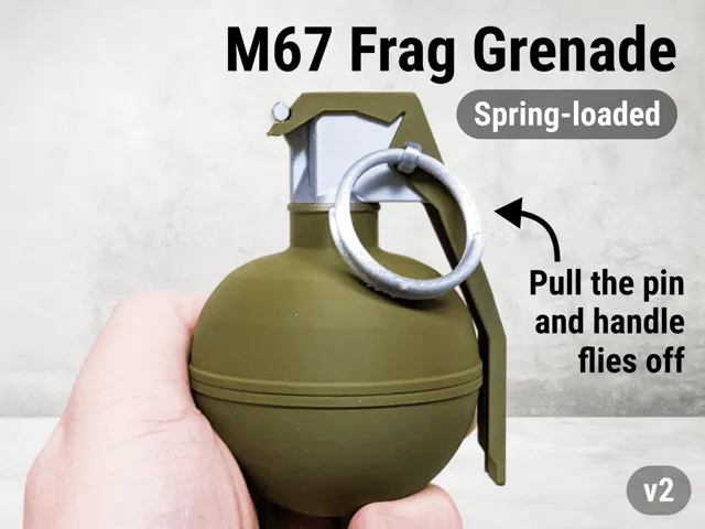 M67 Frag Grenade Replica Prop with Flying Handle