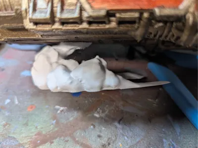 flying dust cloud