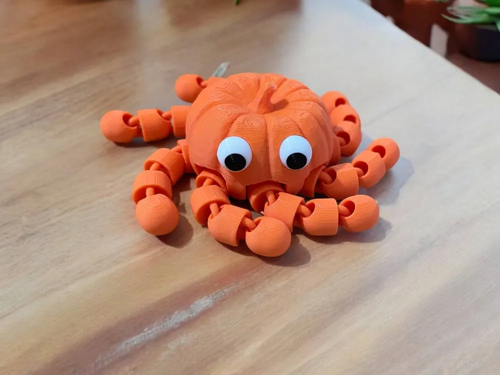Small orange articulated Pumpkin - Free 3D Print Model - MakerWorld