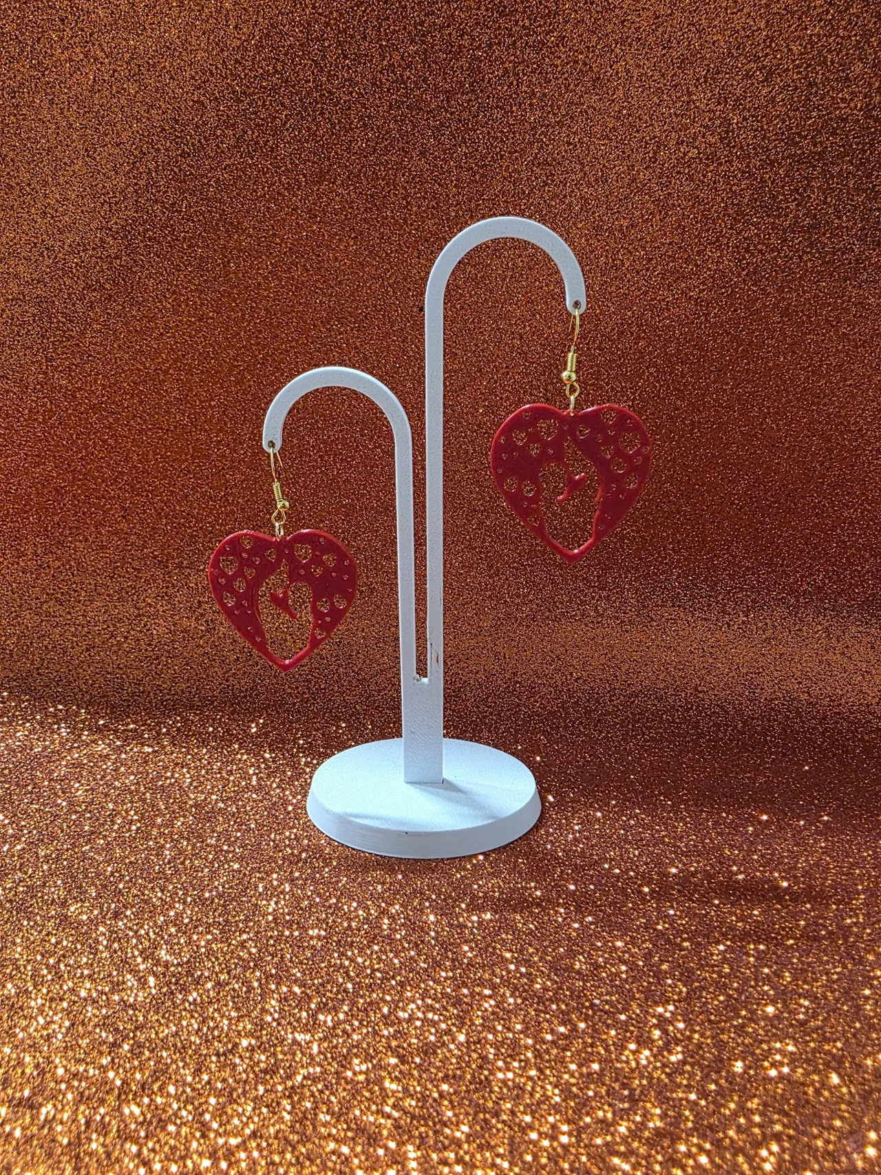 Mother heart earrings view 3