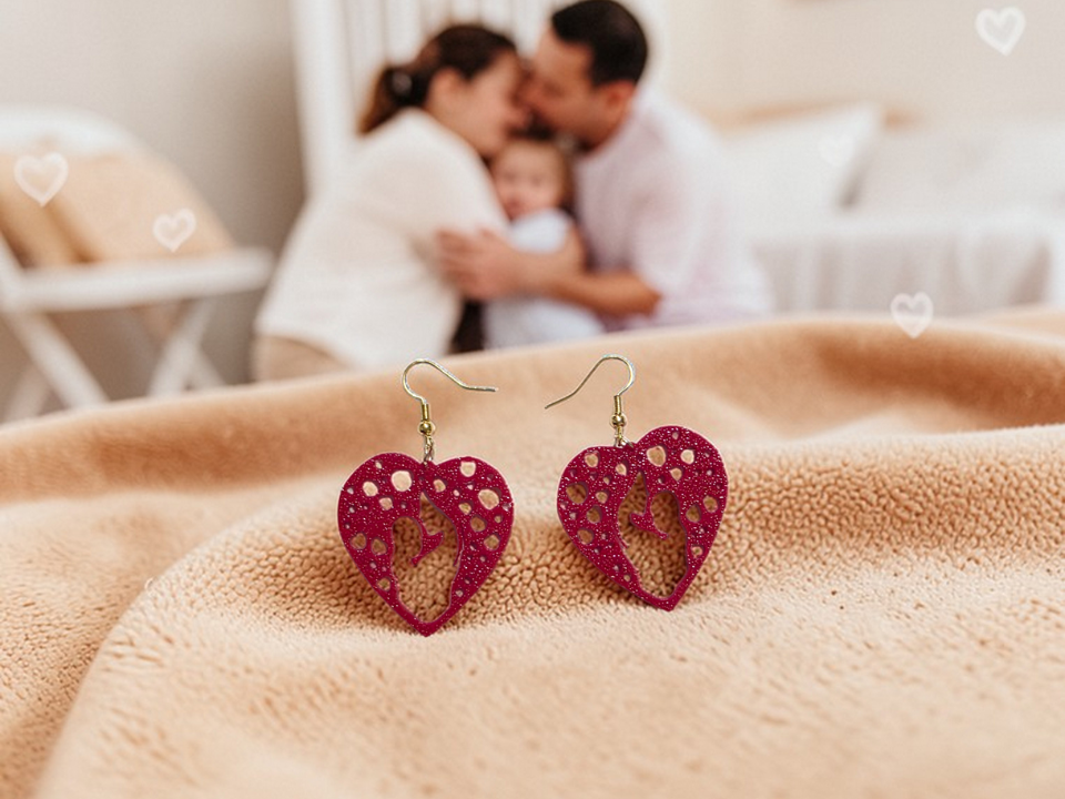 Mother heart earrings