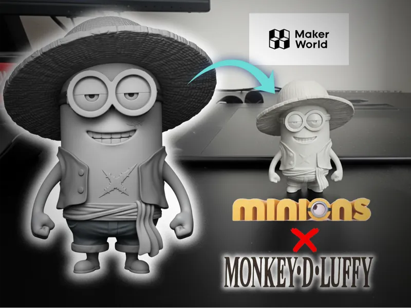 Minion × Luffy Crossover Figure (Fan Art)