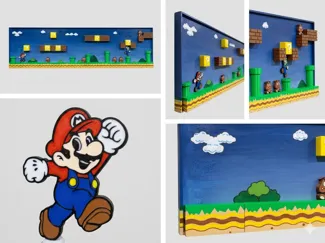 Super Mario Bros Level 1-1 Giant Wall Art 35x150cm