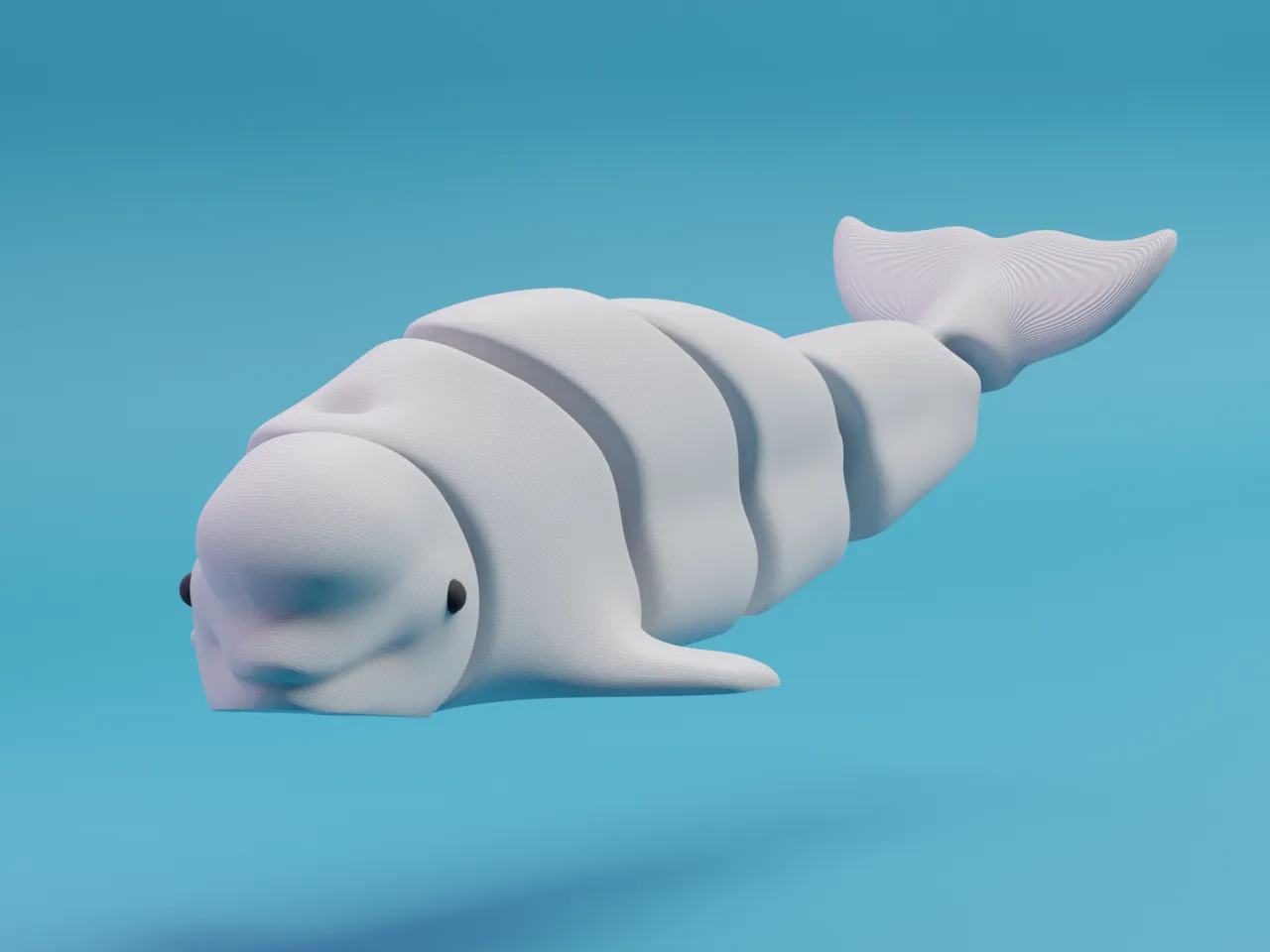 Articulated Beluga whale view 3