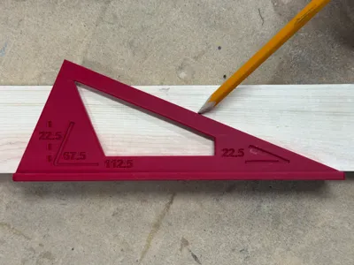 22.5° Woodworking Speed Square and Setup Block