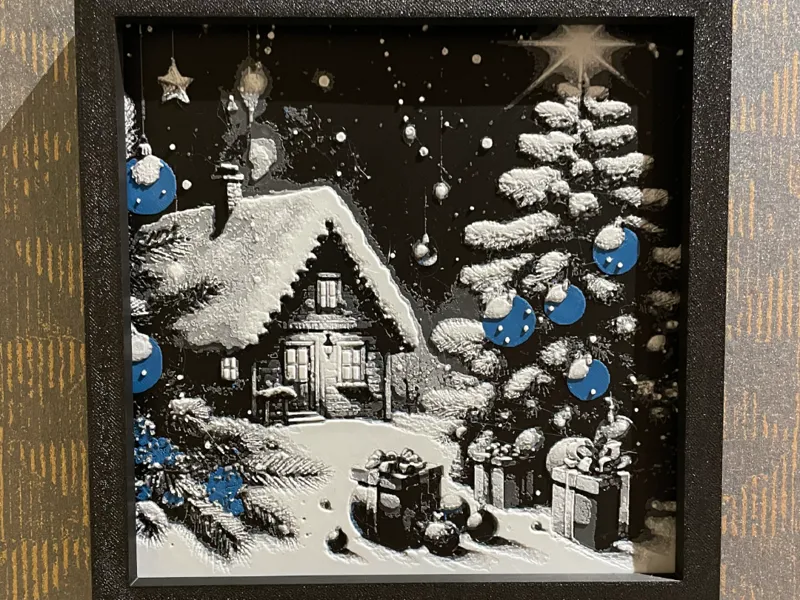 Cadre pour paysage de noel hueforge